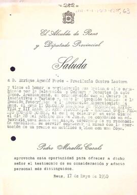 L'alcalde de Reus sol·licita la col·laboració del Centre de Lectura en el proper concurs de fotografia