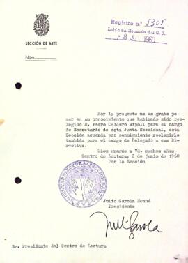 Carta de la Secció d'Art