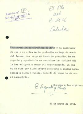 Carta del president als socis que recentment s'han donat de baixa