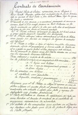 Contracte de lloguer del Teatre del Centre de Lectura a Antoni Freixa