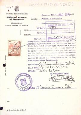 Aprovació de la celebració d'actes culturals