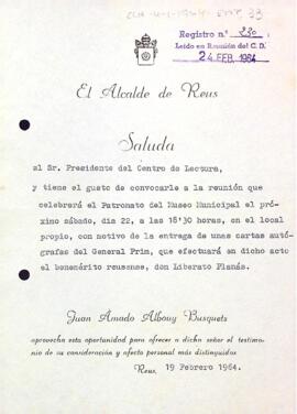 Invitació de l'alcalde