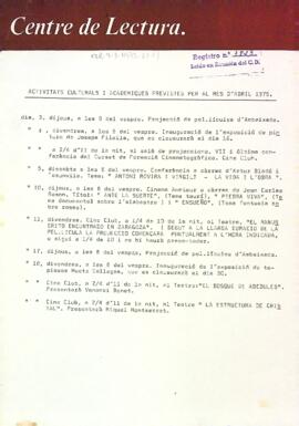 Activitats del mes d'abril de 1975