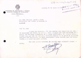 Carta de la direcció general d'informació al president del Centre de Lectura