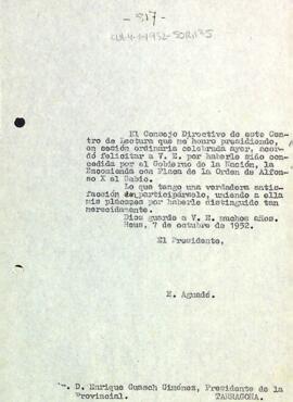 Carta d'Enric Aguadé Parés a Enrique Guascg Giménez