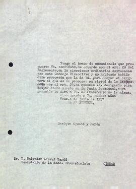 Carta a Salvador Llevat Sardà