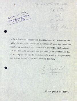 Agraïment Ricard Ballester pel seu donatiu