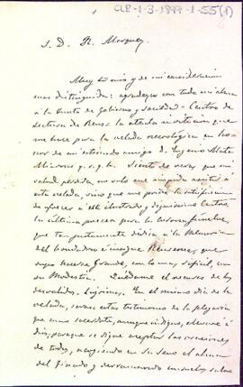 Carta de Narciso Vilarrasa agraint la invitació a la vetllada dedicada a Eugeni Mata i adjuntant un text d'homenatge al difunt
