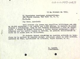 Carta del president al Exportador Americano Automovilistmo