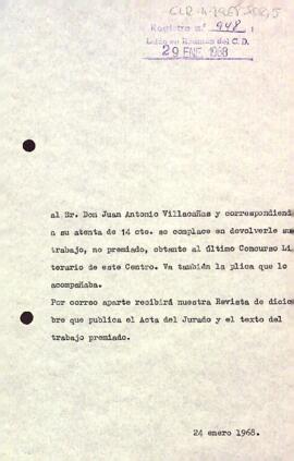 Carta a Juan Antonio Villacañas