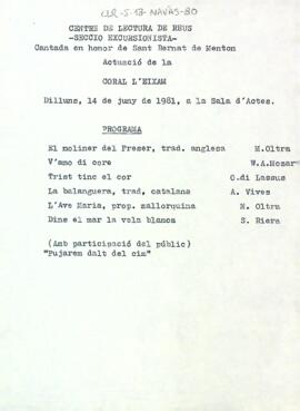 Cantada en honor de Sant Bernat de Menton