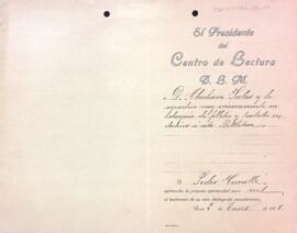 Carta d'agraïment a Abraham Salas