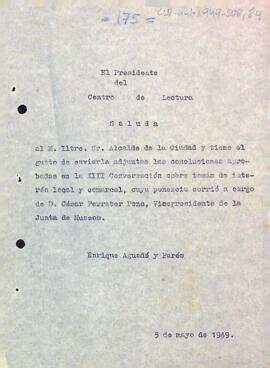 Carta del president informant l'alcalde de Reus de les conclusions aprovades durant la tretzena sessió de converses sobre temes d'interès local i comarcal