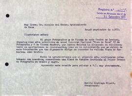 Carta del president a l'alcalde de Reus sol·licitant la seva col·laboració