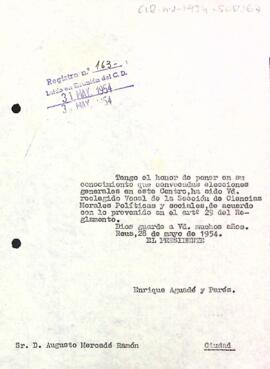 Carta del president a August Mercadé Ramon