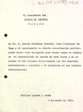 Carta del president a Carlos González Casabón