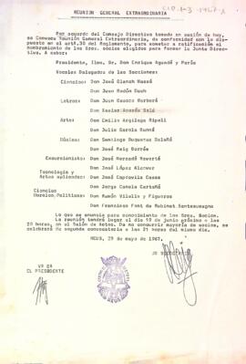 Convocatòria de reunió general extraordinària