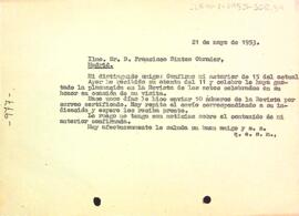 Carta del president a Francisco Sintes