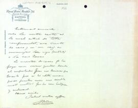 Carta sobre l'encàrrec d'una biga a la cassa Torras