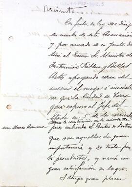 Carta del Centre de Lectura a l'Ajuntament de Tarragona