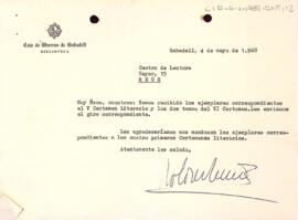 Carta de la Caixa d'Estalvis de Sabadell