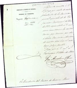 Josep Anselm Clavé remet la carta que li ha arribat de Manuel de la Concha sobre l'Exposició Universal de Viena