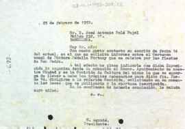 Carta d'Enric Aguadé Parés a José Antonio Solé Pujol