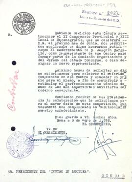 Petició de col·laboració al Campeonato Provincial y Local de Mecanografía