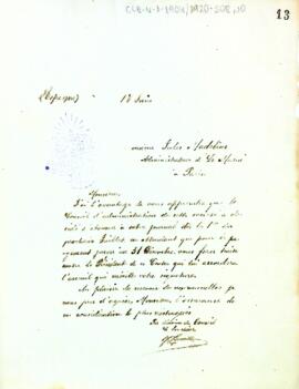 Carta dirigida a Jules Madeline relacionada amb la subscripció de la publicació parisenca "Le Matin"