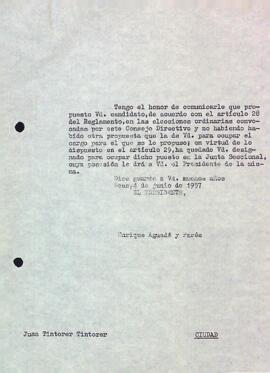 Carta a Joan Tintorer Tintorer