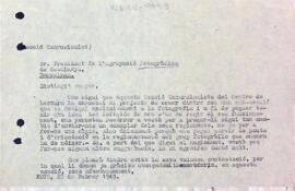 Carta de la Secció Excursionista a l'Agrupació Fotogràfica de Catalunya