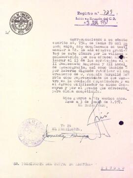 Carta de la Cámara Oficial de Comercio e Industria de Reus al Centre de Lectura