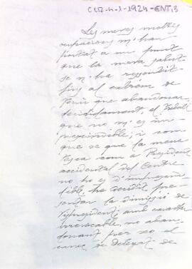 Carta de dimissió del president accidental a la junta directiva