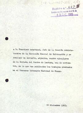 Carta del president al cap de la Secció Administrativa de la direcció general d'informació