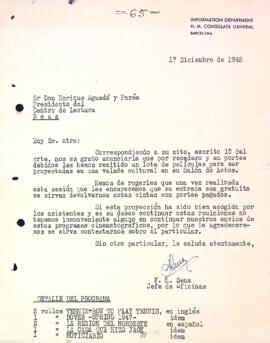 Carta del Consulat d'Anglaterra a Enric Aguadé Parés