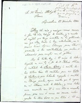 Carta de José Ribet amb l'estat de comptes de les publicacions enviades