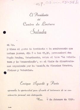 Invitació del president a la conferència de Magín Brufau