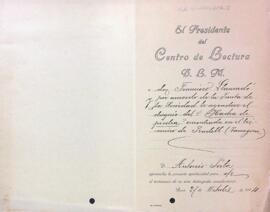 Carta d'agraïment a Francisco Llauradó