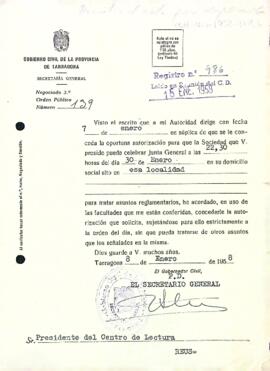 Autorització per la celebració d'una Junta General