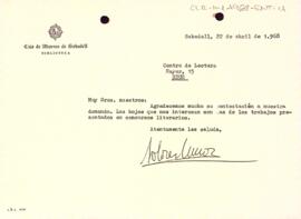 Carta de la Caixa d'Estalvis de Sabadell