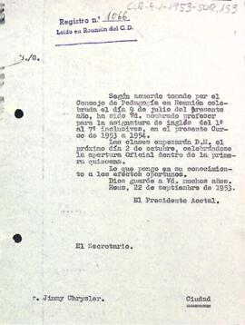 Carta del president accidental a Jimmy Chrysler