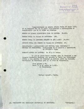 Carta del president al Sindicat provincial d'ensenyament