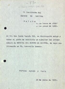 Carta d'Enric Aguadé Parés a Jesús García Gil