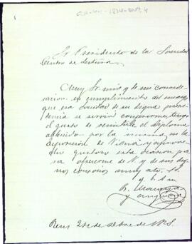 Entrega del diploma per la participació a l'Exposició Universal de Viena del 1873