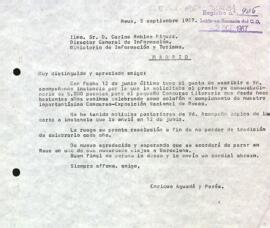 Carta del president al director general d'informació