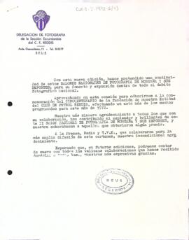 Carta del Club de Futbol Reddis