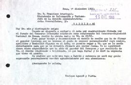 Carta del president al cap de secció administrativa d'informació i turisme