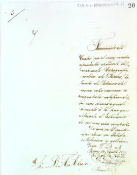 Carta d'agraïment de la junta de govern a Antoni Aluja pel donatiu de l'obra "Topofrafia médica de Reus" fet a la biblioteca de l'entitat
