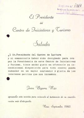 Carta de Joan Bigorra Mas