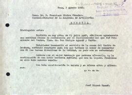 Carta d'agraïment a Francisco Sintes Obrador